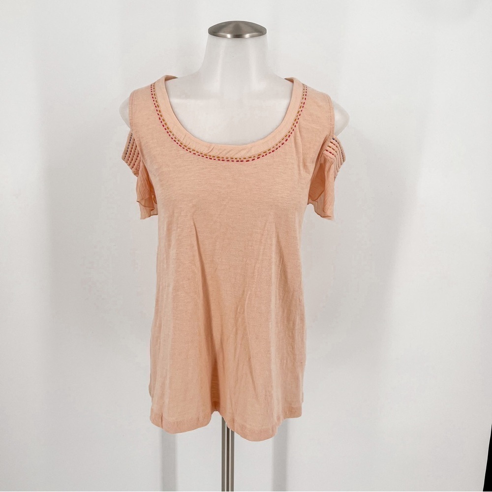 Anthropologie Akemi + Kin Peach Salma Off Shoulder Top